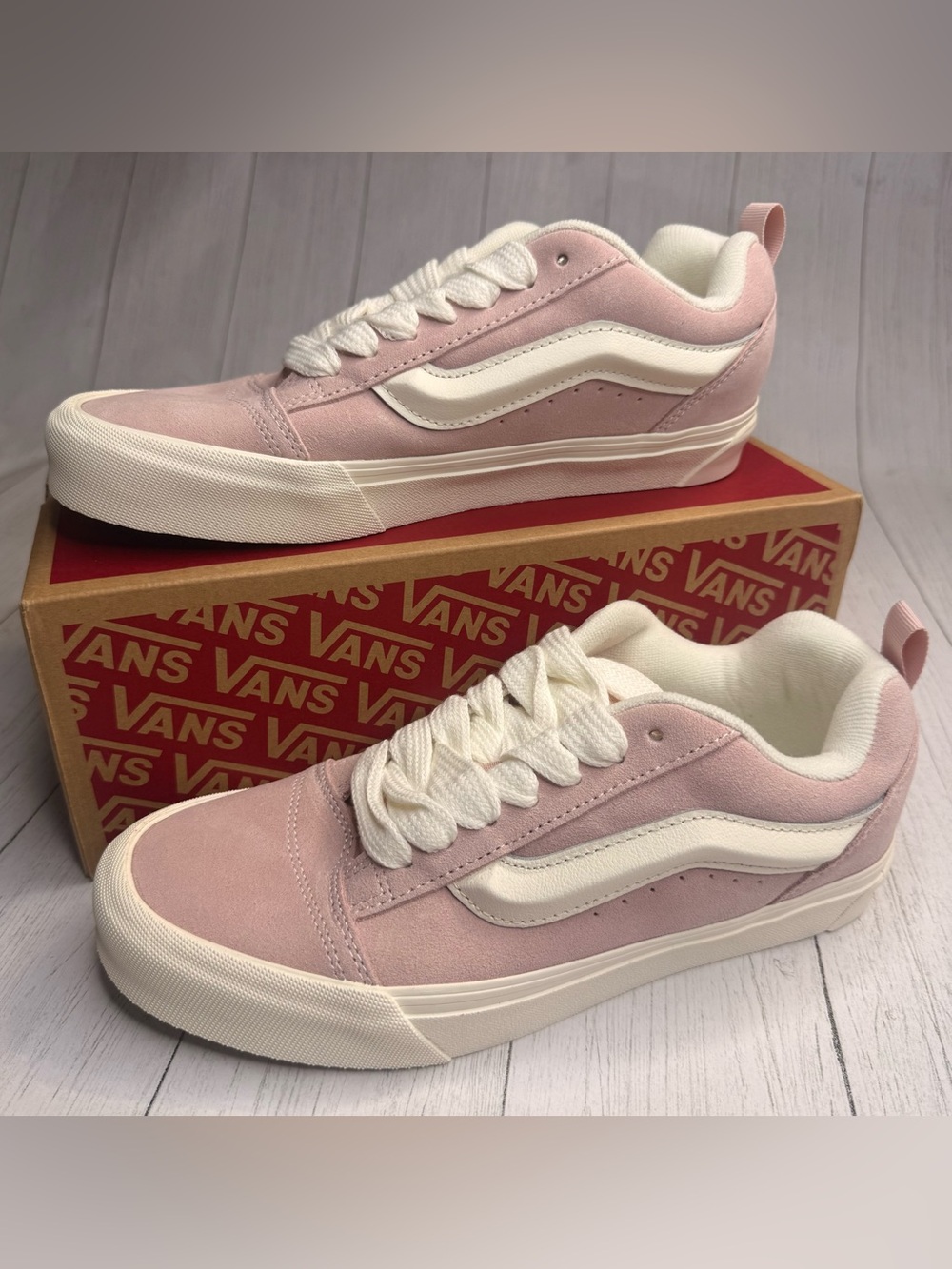 Vans Knu Skool Sepia Rose Pink Suede Sneakers Men’s 8 Women’s 9.5